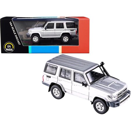PARAGON 3 in. 1-64 Scale 76 Toyota Land Cruiser Diecast Model Car, Silver Pearl PA-55312